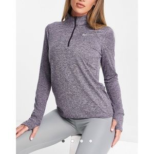 Nike Running Dri-FIT half-zip long sleeve top in purple